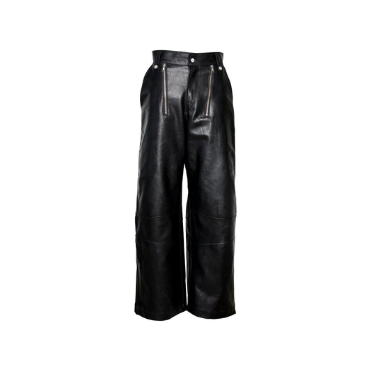 Wide-leg Leather Trouser